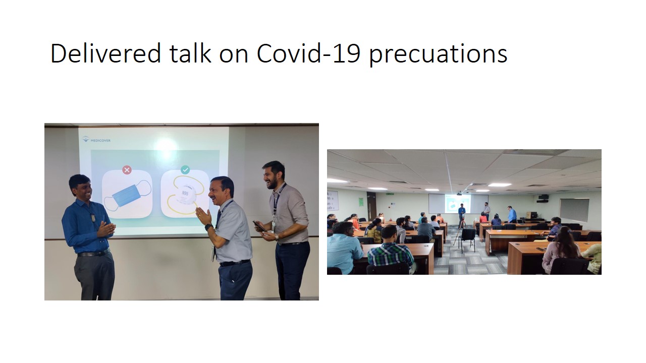 Delivered talk on Covid-19 precuations